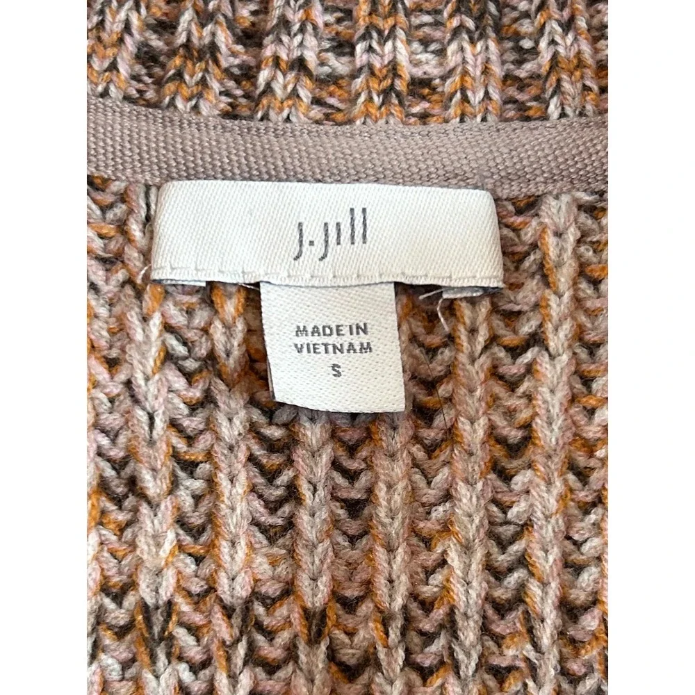 J. JILL Rib-Textured Marled Sweater Vest Pumpkin Spice Multi Womens •S• Layering